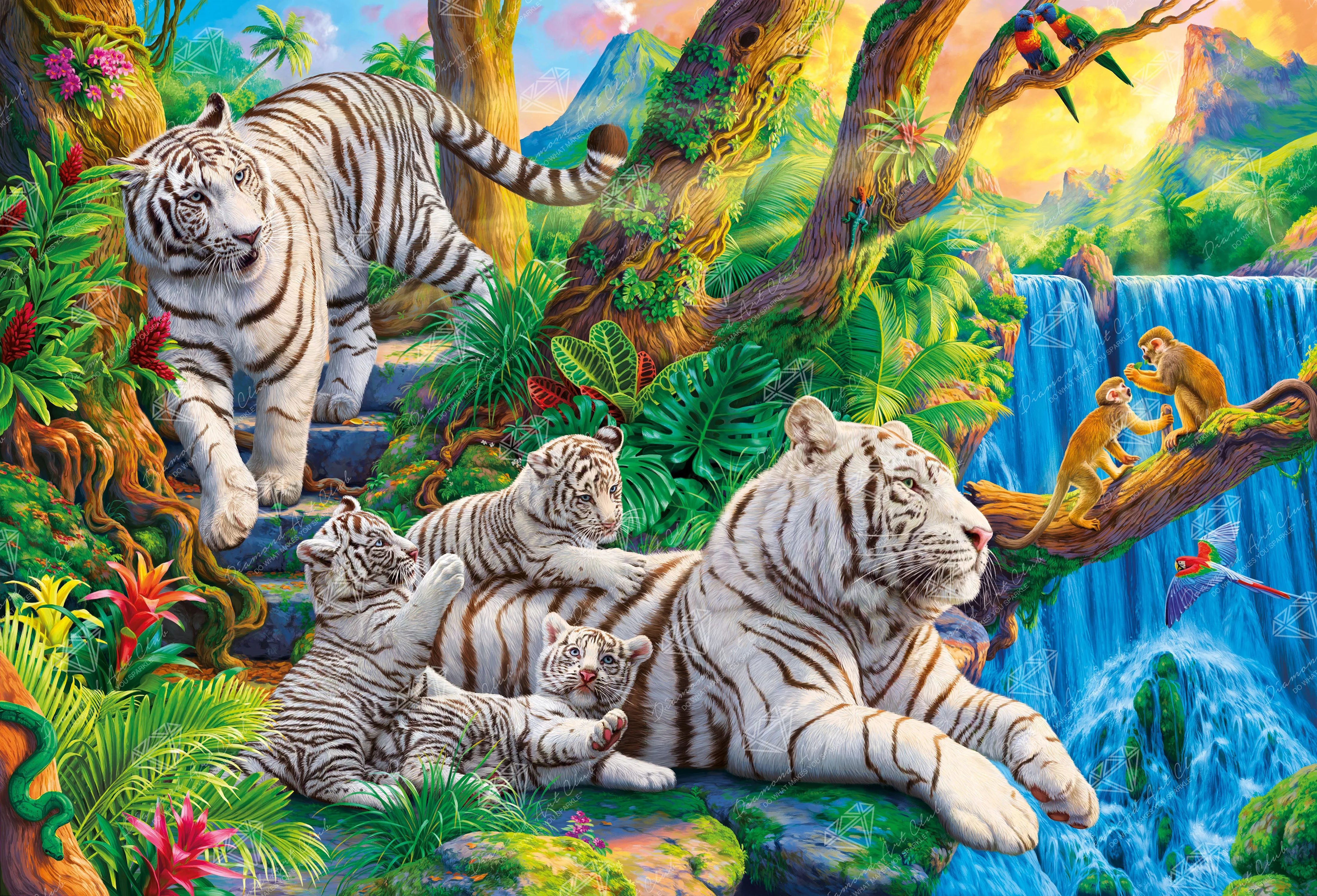 Family of White Tigers